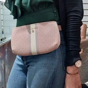 Michael Kors Women's Center Stripe Fanny Pack in Ballet Pink
